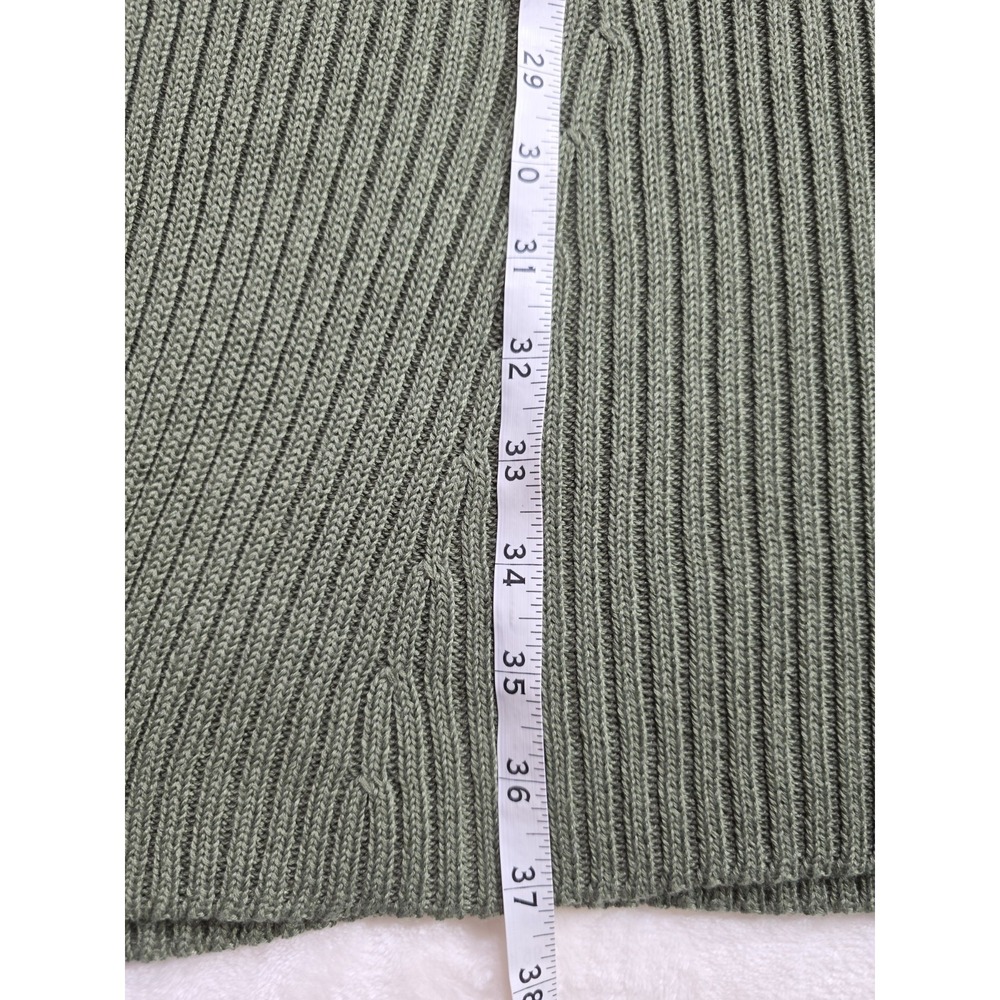 French Connection Olive Knit Dress XL NWT Ribbed Button Front Casual Office - Picture 10 of 11